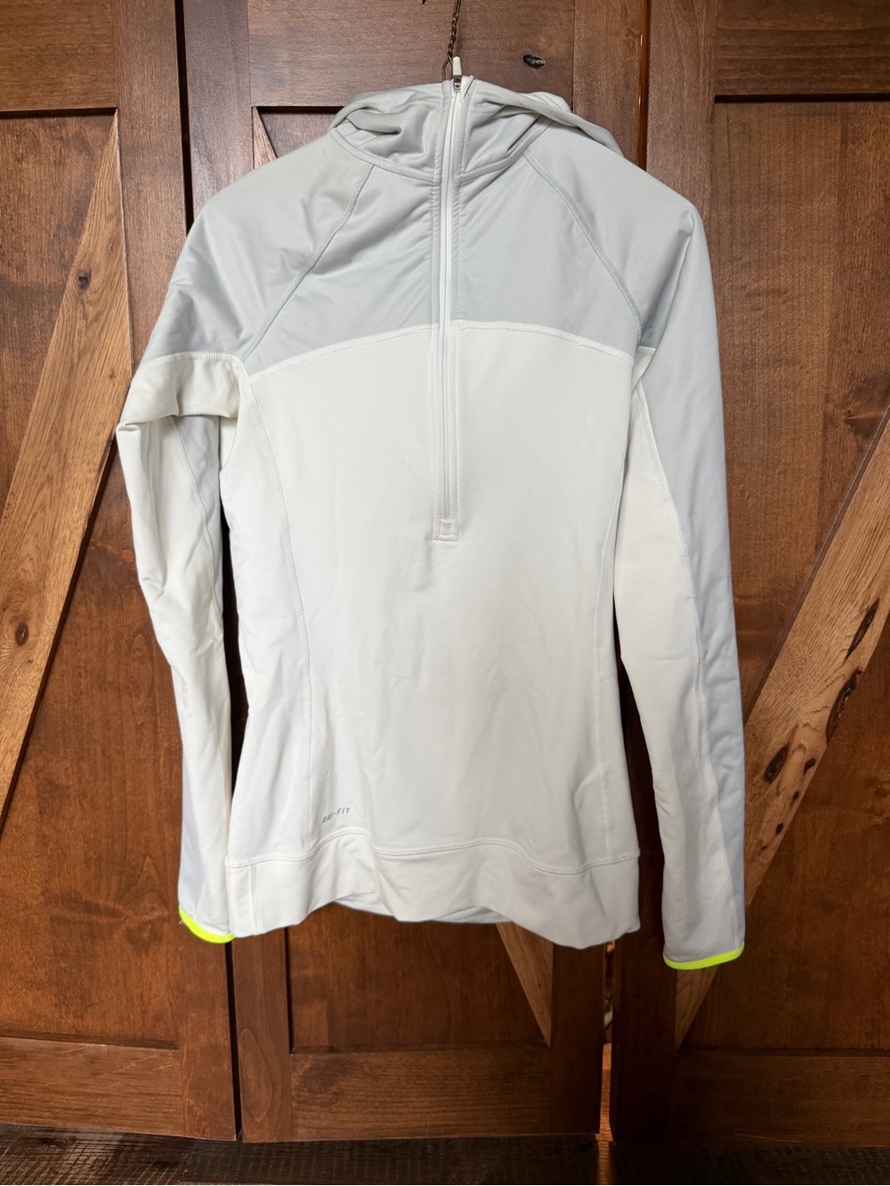 Nike Light Gray and Off-White Half-Zip